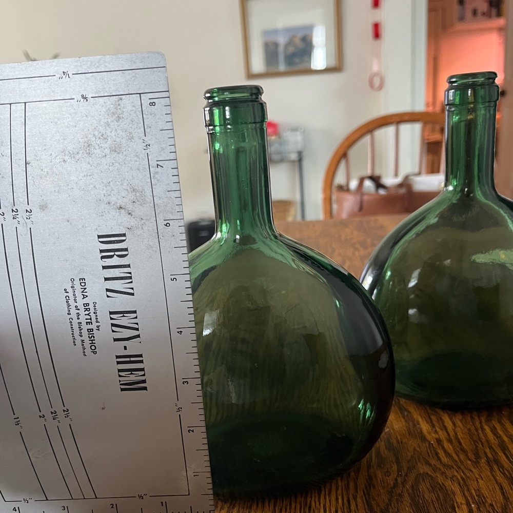 Green Glass Decorative Bottles